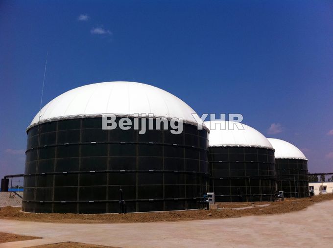 Round Glass Lined Steel Water Storage Tanks 0.25 - 0.45 Mm 30 Years Service Life 0